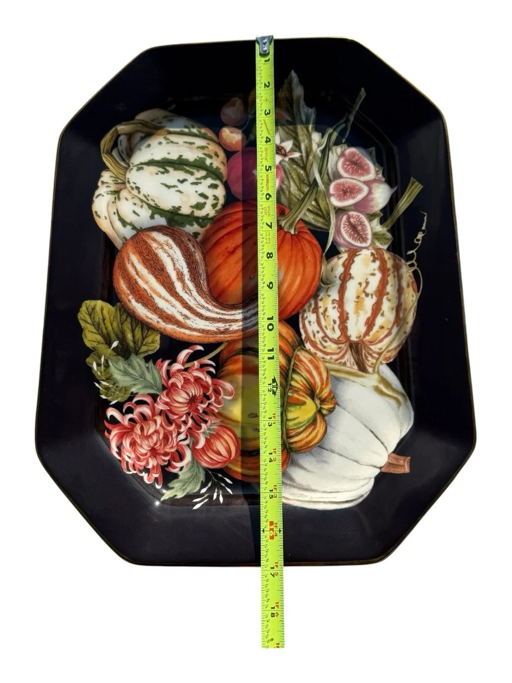 Williams Sonoma Harvest Pumpkin Octagonal Serving Platter Retired Fall Decor 17”